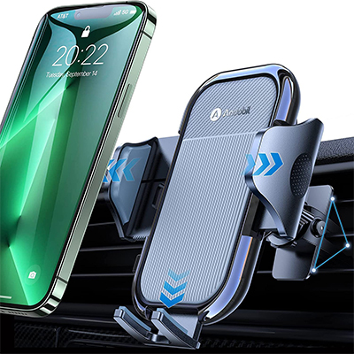 andobil Car Phone Holder [Metal Vent Clip,Firmly Grip & Never Slip] Ultra Stable Car Vent Phone Holder Compatible with iPhone 13 12 11 Pro Max Google Samsung Galaxy and All Phones