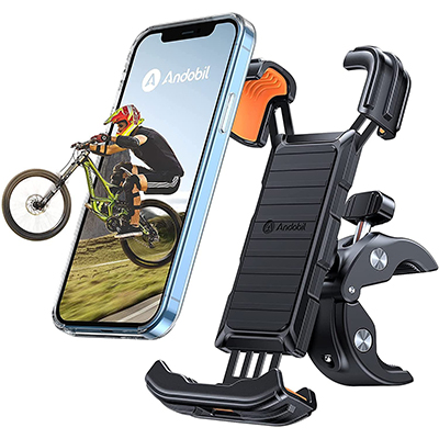 andobil Bike Phone Mount [Full Protection & Super Stable] Motorcycle Phone Mount Universal Handlebar Bicycle Cell Phone Holder Compatible with iPhone 13 Pro Max 13 12 Samsung S22 S21and More